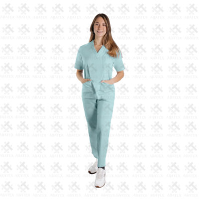 uniforme clinico verde mujer cuello v
