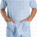 uniforme clinico hombre camisa celeste bolsillos