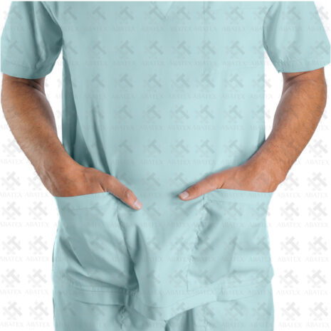 uniforme clinico hombre camisa verde bolsillos