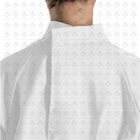 delantal clinico blanco espalda cuello redondo