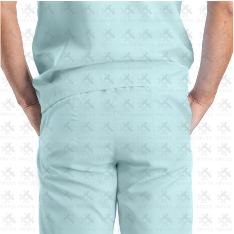 uniforme clinico hombre vista trasera pantalon verde