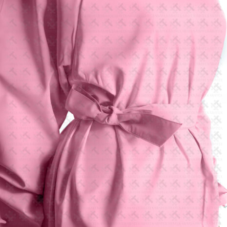 delantal clinico rosado amarre cintura