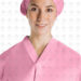 frente delantal clinico rosado cuello v rosado